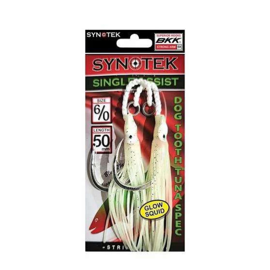 Fishing Tackle * | Synotek Single Assist Hooks 6/0 5.0Cm Full Glow