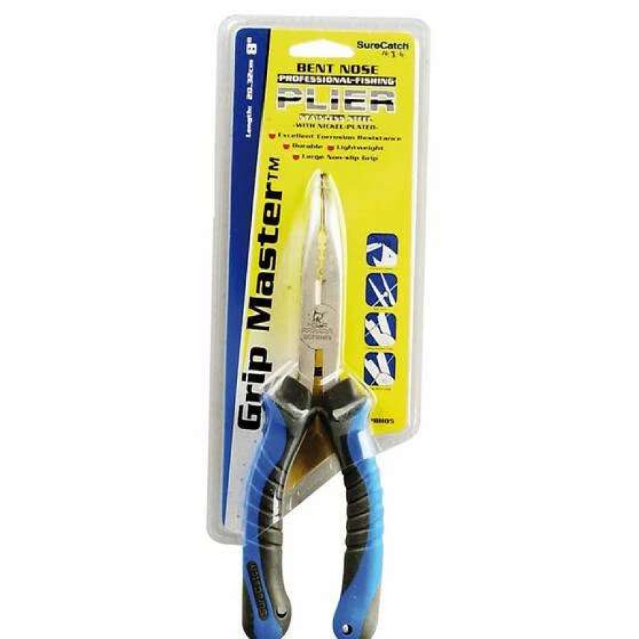 Fishing Tools * | Surecatch Gripmaster Bent Nose Pliers 8In