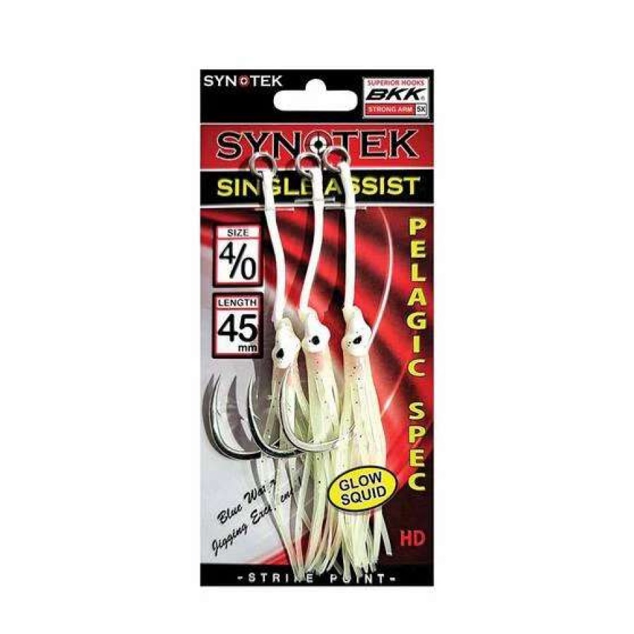 Fishing Tackle * | Synotek Single Assist Hooks 4/0 4.5Cm Full Glow