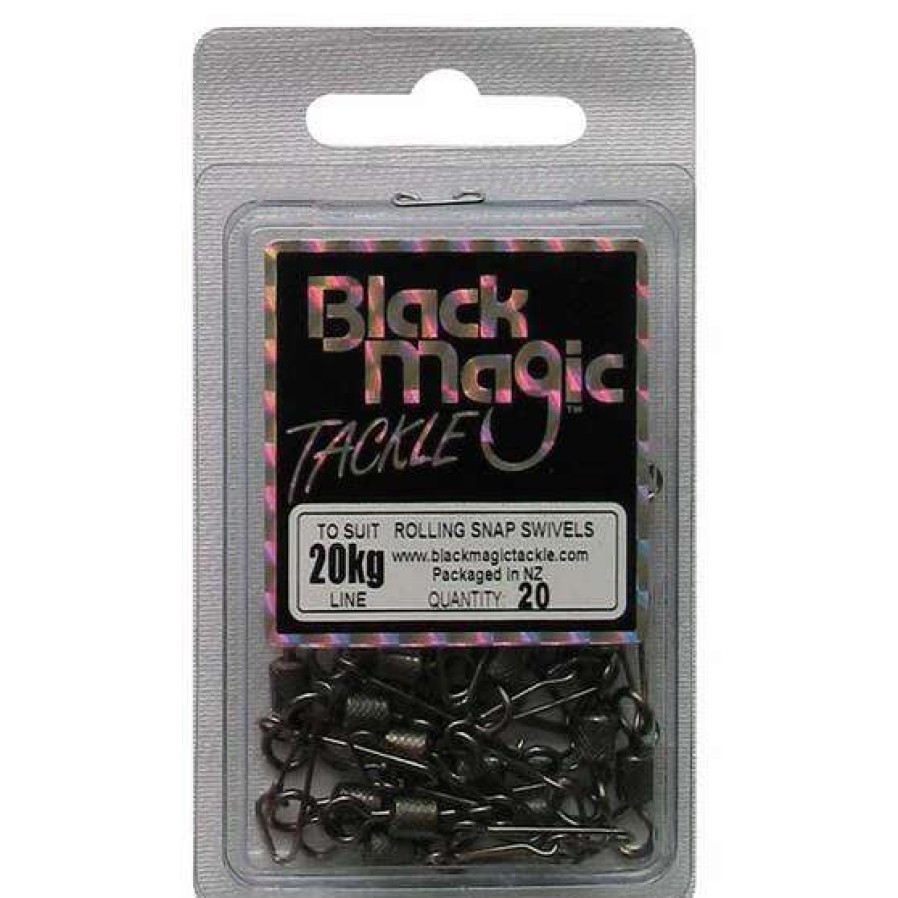 Fishing Tackle * | Black Magic Rolling Snap Swivel 20 Pack