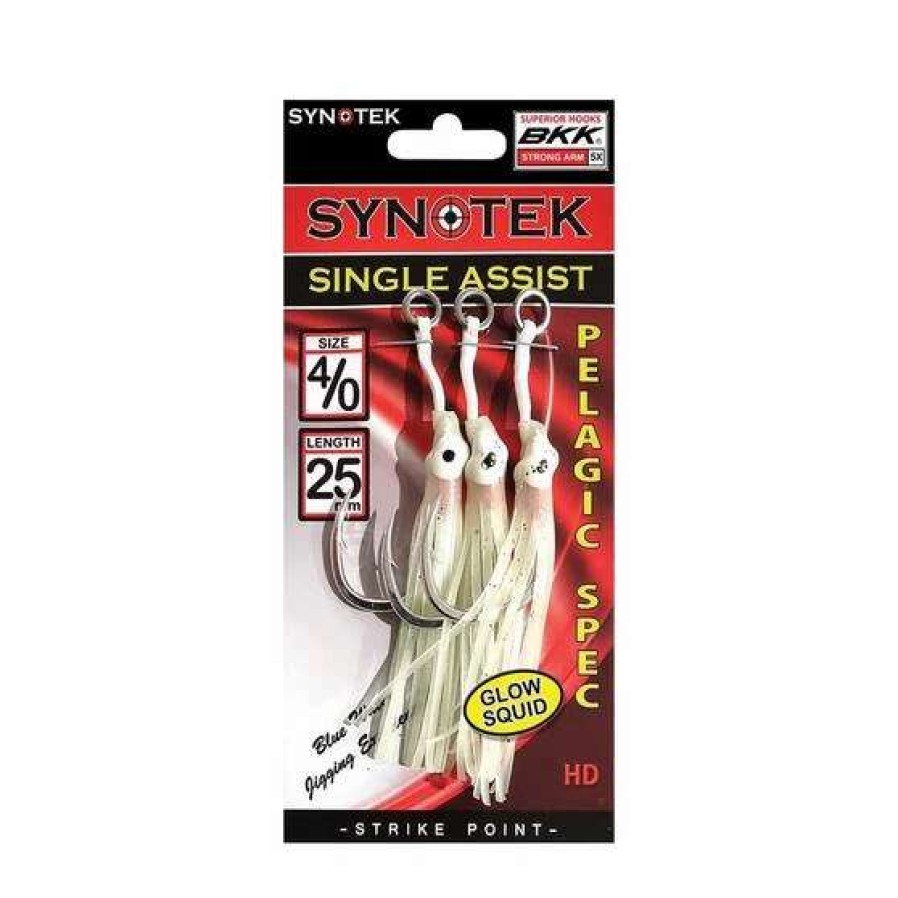 Fishing Tackle * | Synotek Single Assist Hooks 4/0 2.5Cm Full Glow