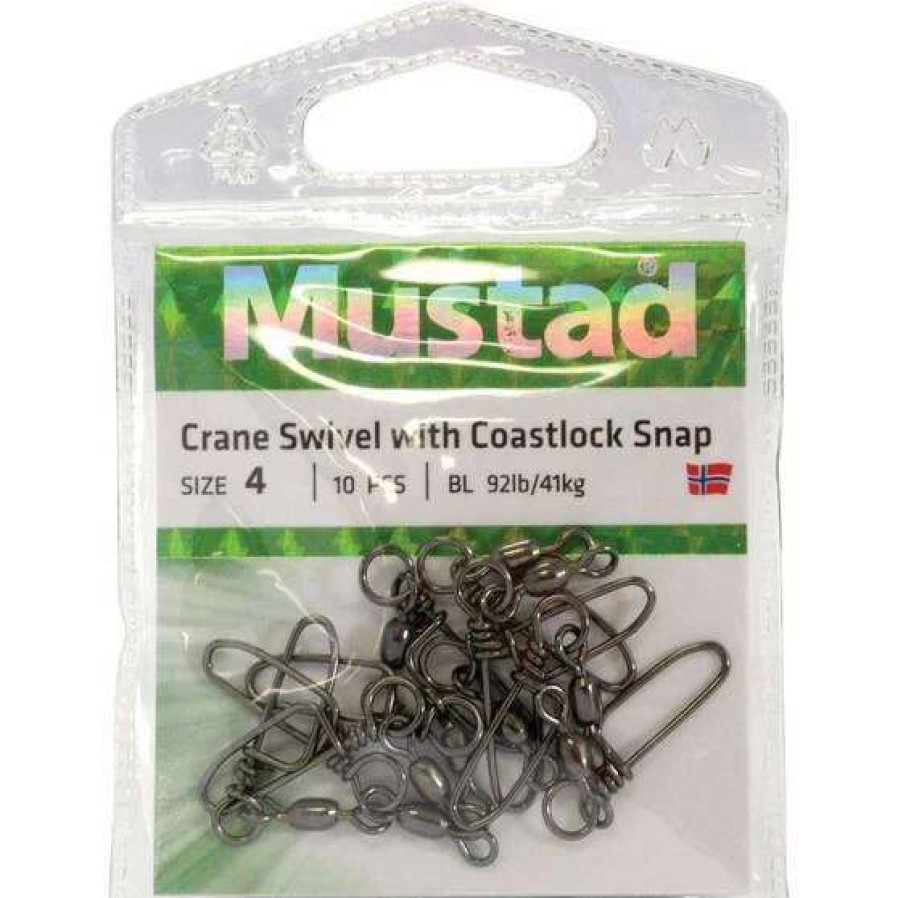 Fishing Tackle * | Mustad Crane Black Coast Lock Swivel