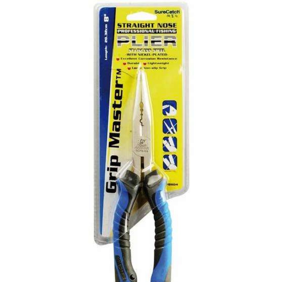 Fishing Tools * | Surecatch Gripmaster Straight Nose Pliers 8In