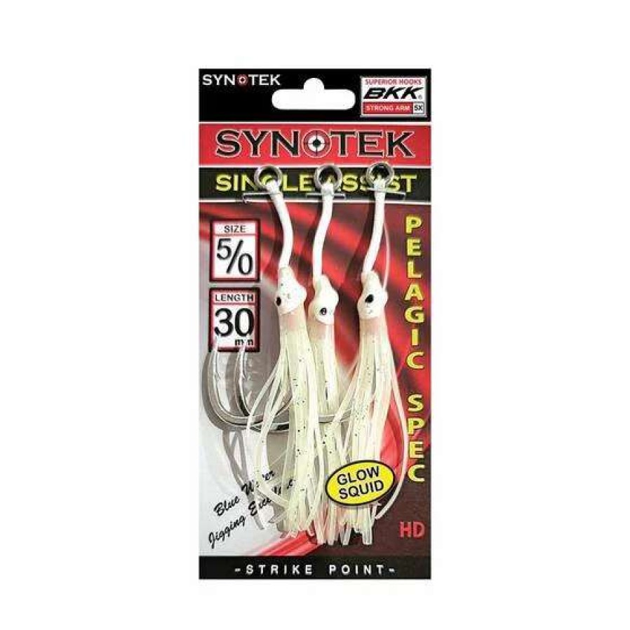 Fishing Tackle * | Synotek Single Assist Hooks 5/0 3.0Cm Full Glow