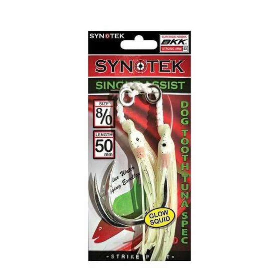 Fishing Tackle * | Synotek Single Assist Hooks 8/0 5.0Cm Full Glow