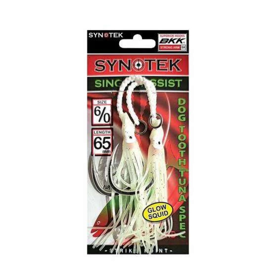 Fishing Tackle * | Synotek Single Assist Hooks 6/0 6.5Cm Full Glow