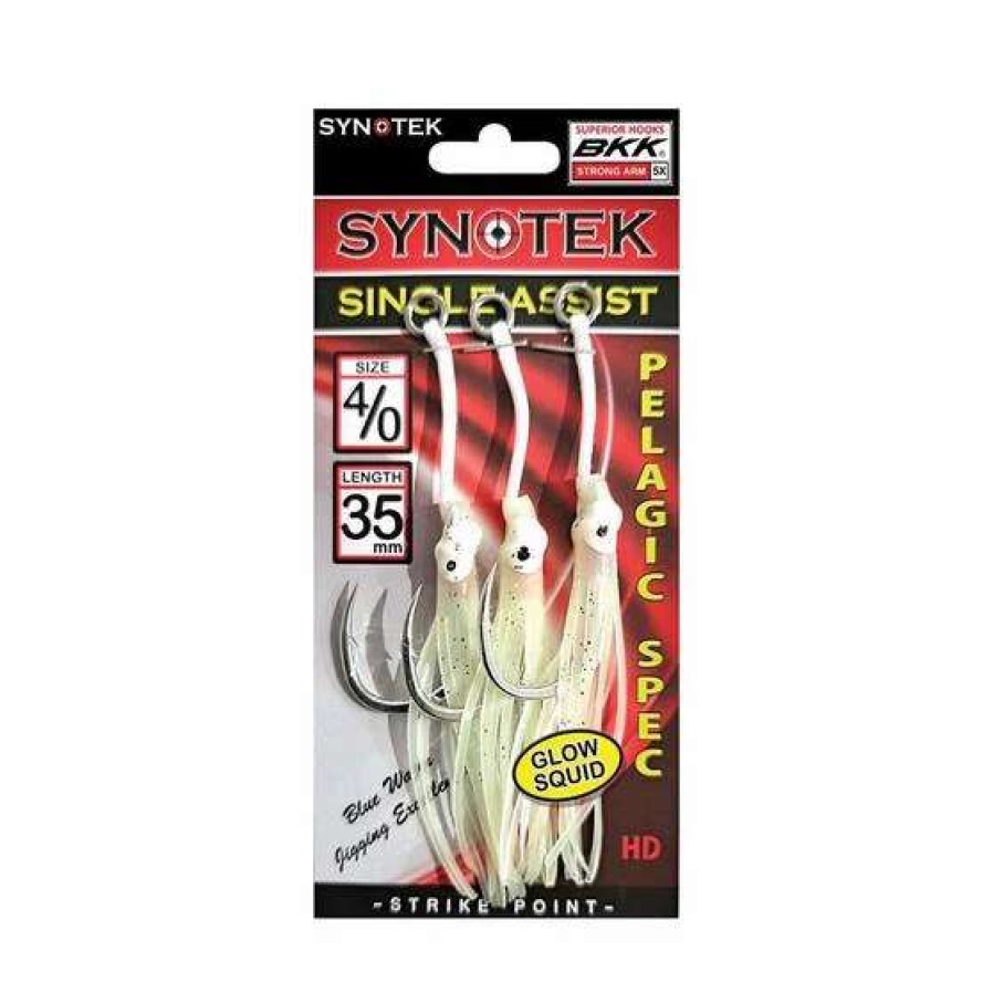 Fishing Tackle * | Synotek Single Assist Hooks 4/0 3.5Cm Full Glow