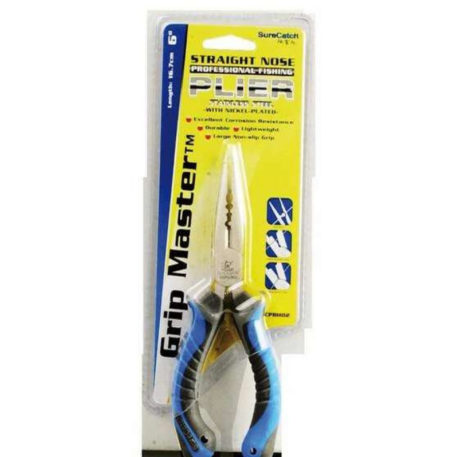 Fishing Tools * | Surecatch Gripmaster Bent Nose Pliers 6In