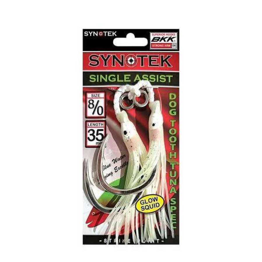 Fishing Tackle * | Synotek Single Assist Hooks 8/0 3.5Cm Full Glow