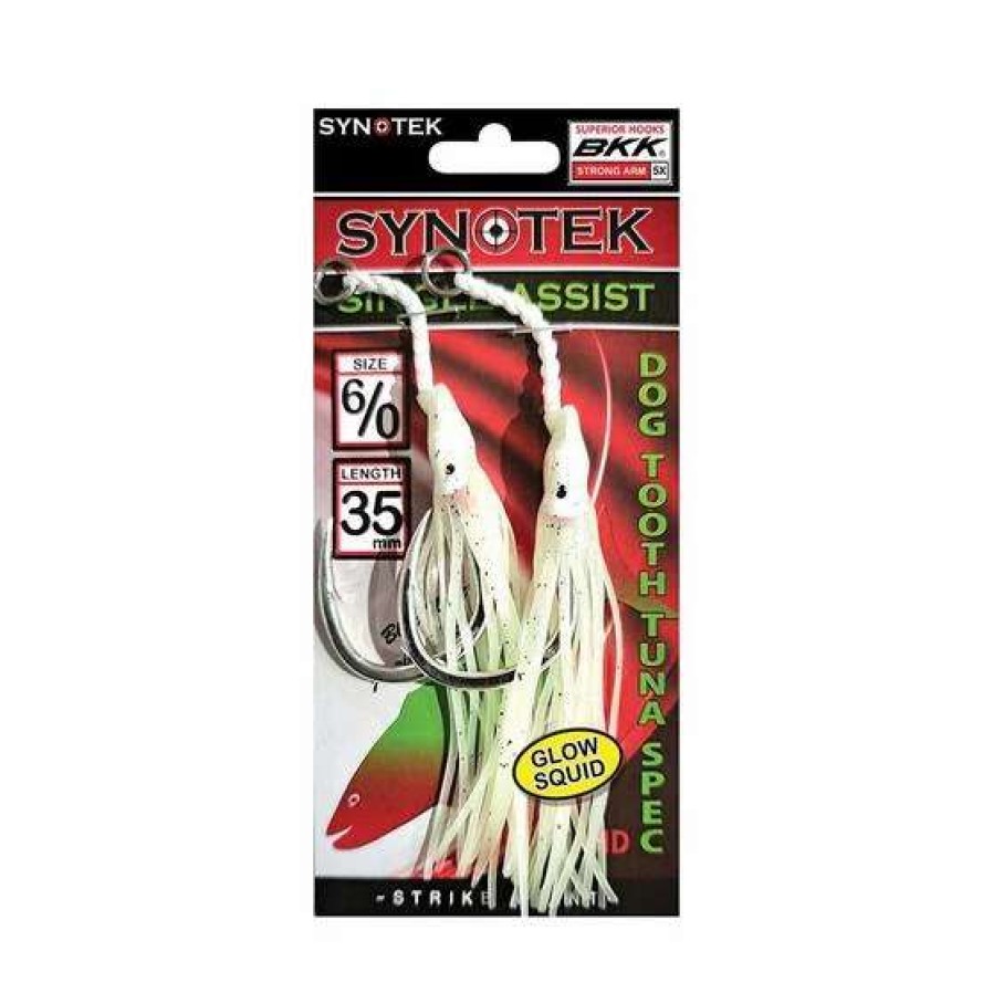 Fishing Tackle * | Synotek Single Assist Hooks 6/0 3.5Cm Full Glow