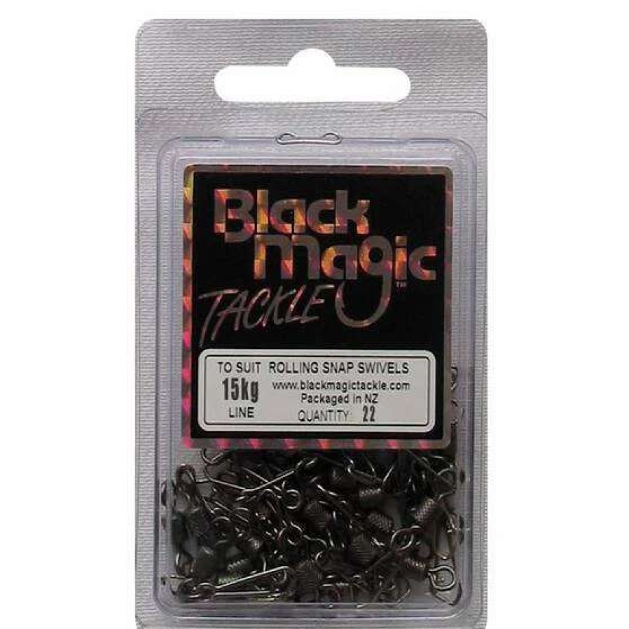 Fishing Tackle * | Black Magic Rolling Snap Swivel 22 Pack