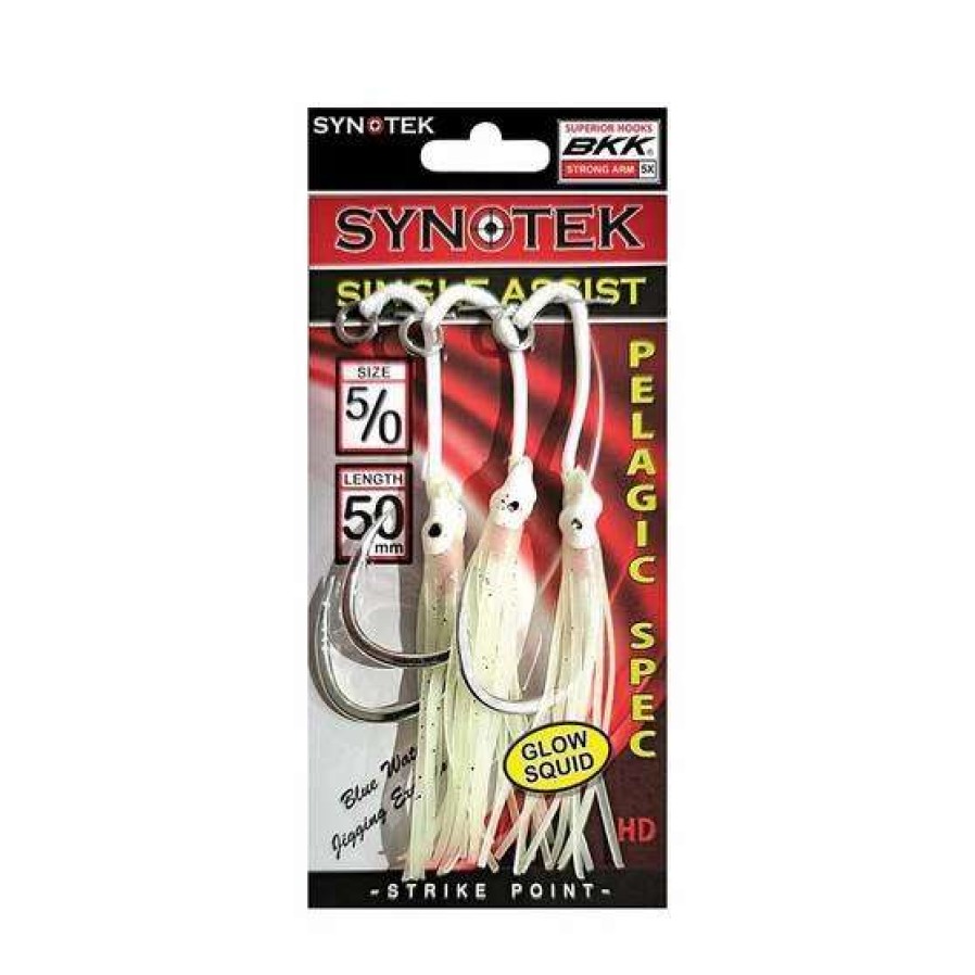 Fishing Tackle * | Synotek Single Assist Hooks 5/0 5.0Cm Full Glow