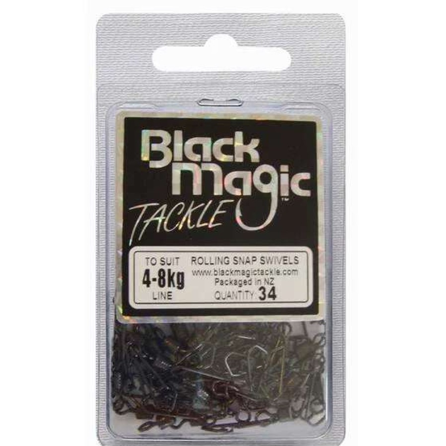 Fishing Tackle * | Black Magic Rolling Snap Swivel 34 Pack